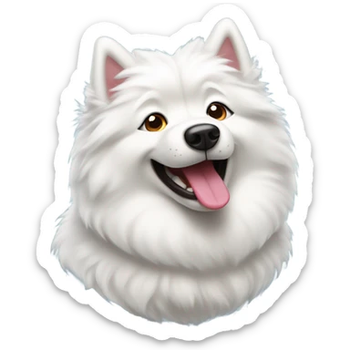 Playful Samoyed dog with tongue out sticker