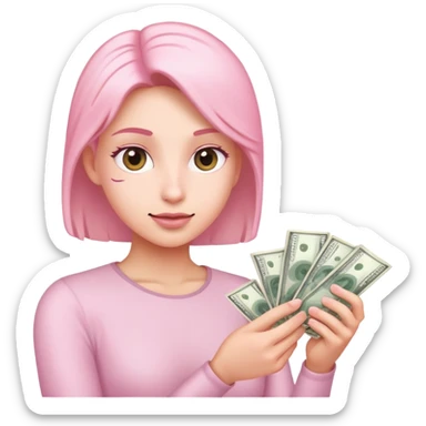 Light pink sending money sticker