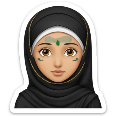 tamilnadu girl slim girl wear black saree with hijab in head create emoji like sticker sticker