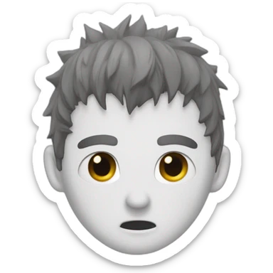 Guts berserk scar over his right eye. White streak in his hair.  sticker