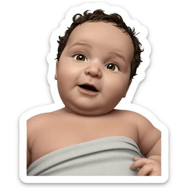 intense gaze of a boy sticker