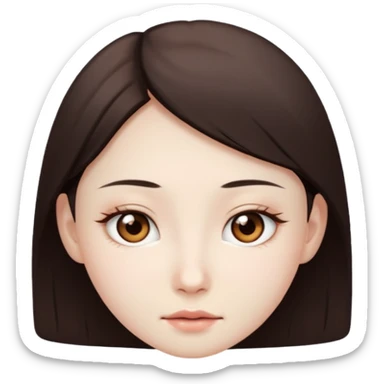 East Asian with brown eyes pale skin  sticker