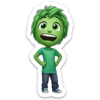 The green Fear in inside out sticker