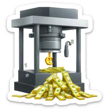 hydraulic press squashing money sticker