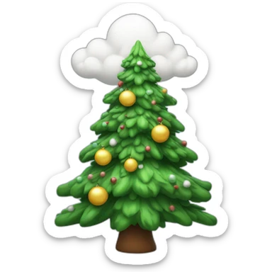 cristmas tree with cloud shaking it sticker
