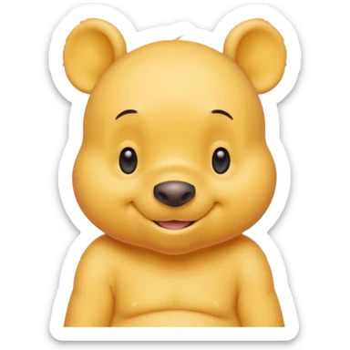 winee the pooh with yellow pastel skin cute and with no body no shirt only the head make itv bsmile sticker