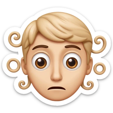 Confused face with swirly eyes and dizzy expression sticker