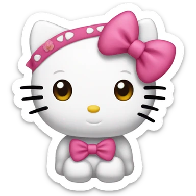 hello kitty with a cute bow  sticker