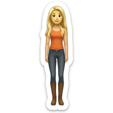 Nice women with blond Long hair full body sticker