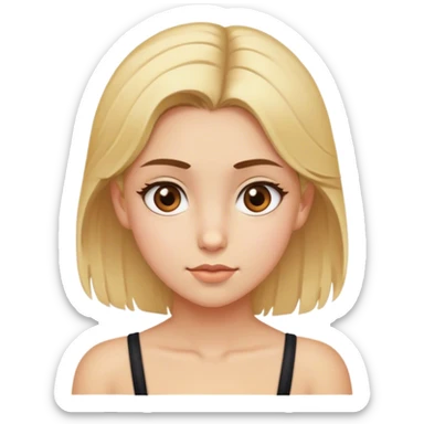 Brown-eyed girl with blond hair up to her chest sticker
