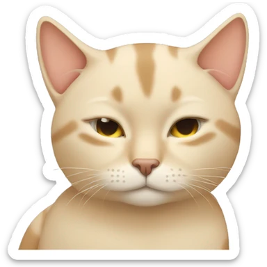 sleeping beige cat  sticker