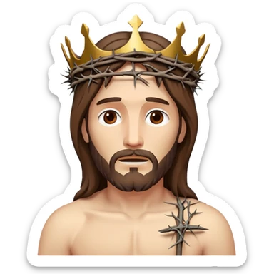 Jesus crucified with crown of thorns sticker