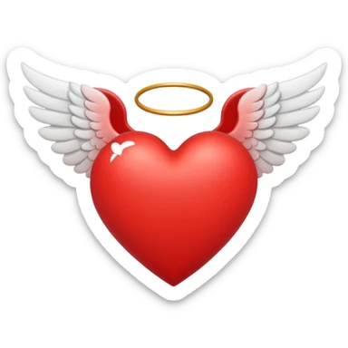 heart with angel wings sticker