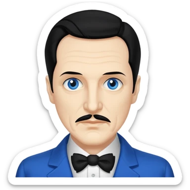 Vincent Price with blue eyes, black hair sticker