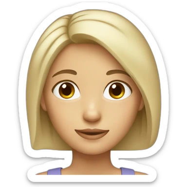 a girl with short blond hair and gray eyes sticker