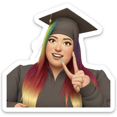 multicolored hair girl portrait sticker