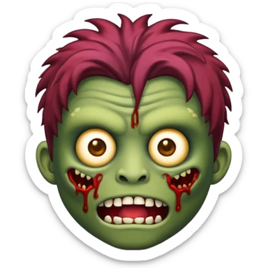 Faça um emoji de zumbi, estilo IOS, um zumbi com cabelo loiro escuro bagunçado e olhos escuros sticker