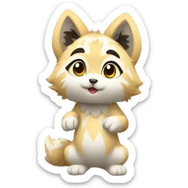 patterns, Kemono-style, Chibi, Anthro-Fur-Sona-Fakémon, Full Body sticker