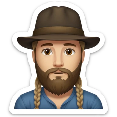 Jared Woosley (long hair, beard, tattoos, and hat). sticker