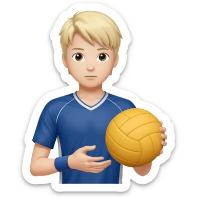 volleyball player, anime boy, with volleyball ball sticker