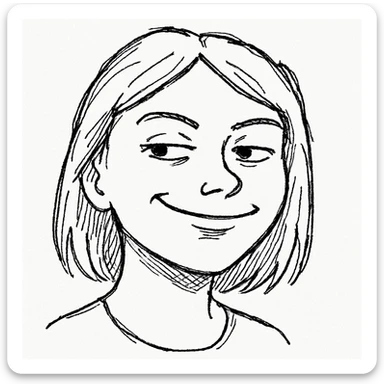 smiling girl meme parody with confident smirk, background inspired by rage comic meme sticker