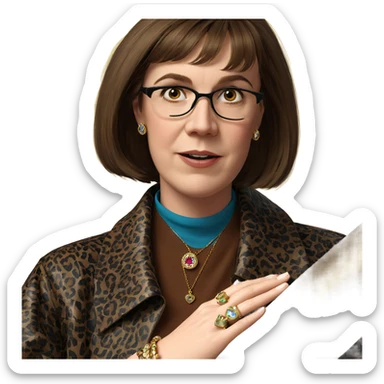 brown haired girl with jewelry sticker