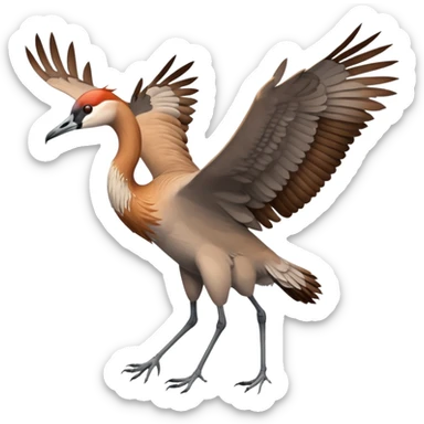 Sandhill crane bird flying sticker