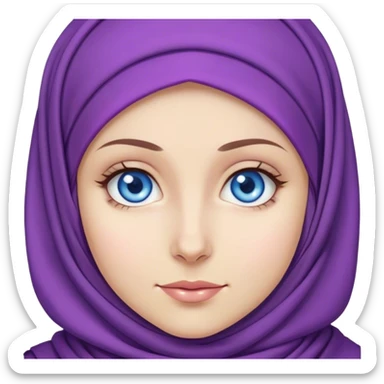 Turkish beautiful finish Konya girl blue eyes with purple color and ramadan hijab  sticker