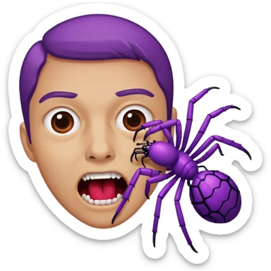 purple spider biting arm no wound mid bite sticker