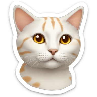 White cream with large orange markings British short hair cat sticker