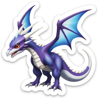 Shiny Cool Badass Noivern-Latios-Marowak-Lugia-Fakémon-hybrid-creature (full body)  sticker