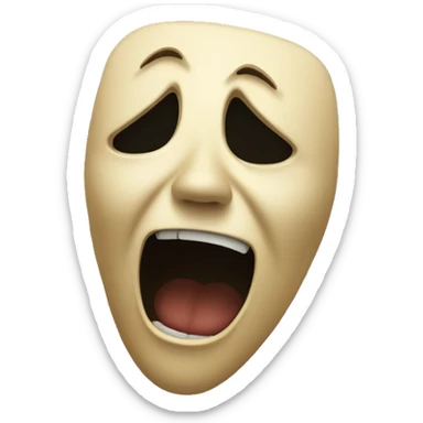 Scream crying behind smiling mask  sticker