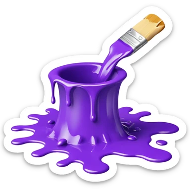 paint splatter, spilled paint, purple color. sticker