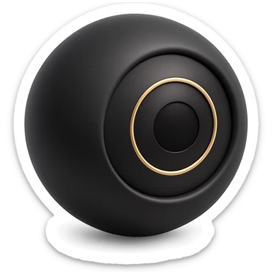 black themed eyeball, modern and minimal, with a smooth finish and faint highlights sticker