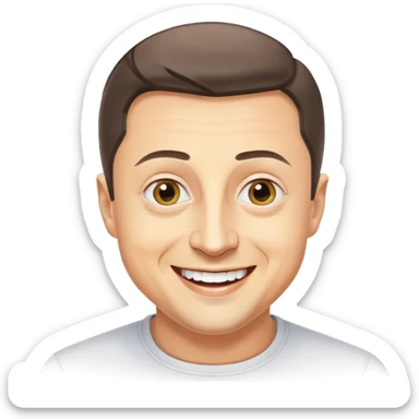 photorealistic Vladimir Zelensky is delighted sticker