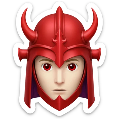 mystic knight with full face helmet and has he has red eldricth powers sticker
