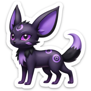 Noibat-Umbreon-Espeon-hybrid, full body, special markings sticker