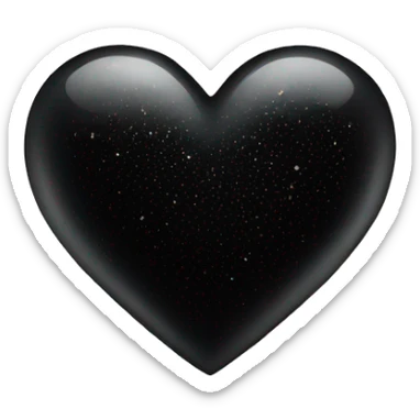 Black heart with sparkles around it  sticker
