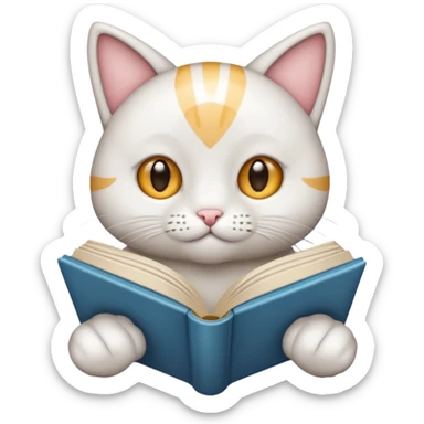 preciso de um livro com um gatinho na capa sticker