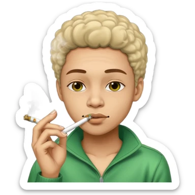 Light skin stripper smoking weed sticker
