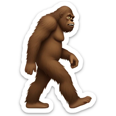 Bigfoot walking and crying sticker