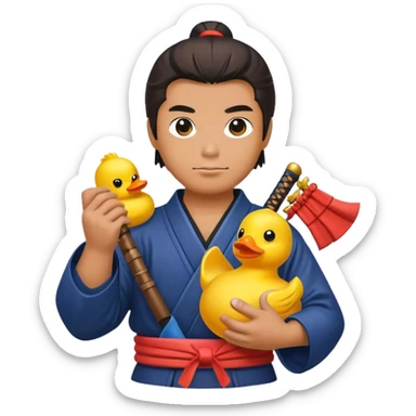 Samurai with rubber duck sticker
