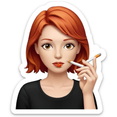 femme rousse qui fume sticker
