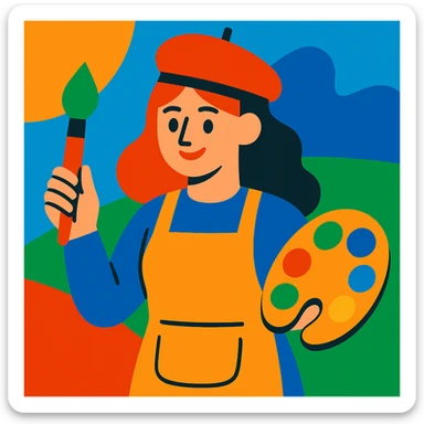 female painter sticker