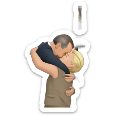Erdogan hug eiffel tower sticker