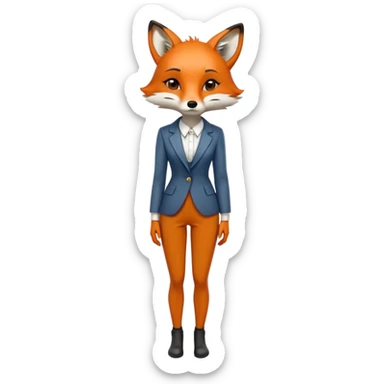 extremely sad anthropomorphised female fox in stylish outfit, no sunglasses, very sad and crying, looking to the left, full-body view sticker