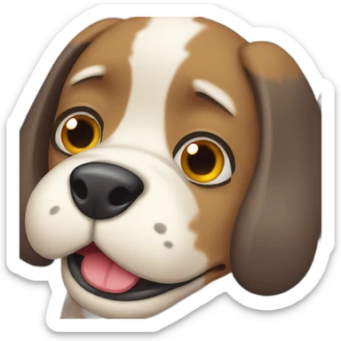 crying funny old dog sticker