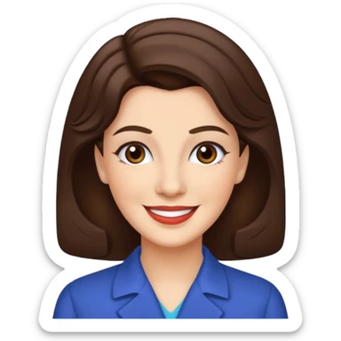 Maxene Andrews with dark brown hair sticker