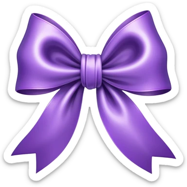 "A large, silky violet bow with elegantly curved loops and flowing tails, softly reflecting light."
 sticker