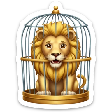 Vintage circus lion in cage sticker